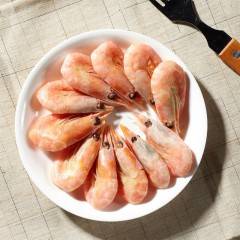 加拿大北极甜虾500g 80+ 进口生鲜海鲜虾 即食冻虾北极虾 包邮 中粮品质 野生海域虾